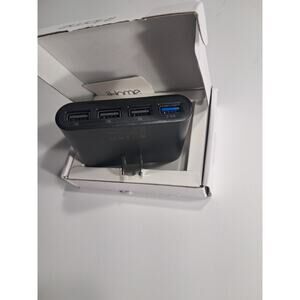 iHome Slim 4-Port USB Wall Charger, AC Pro Black